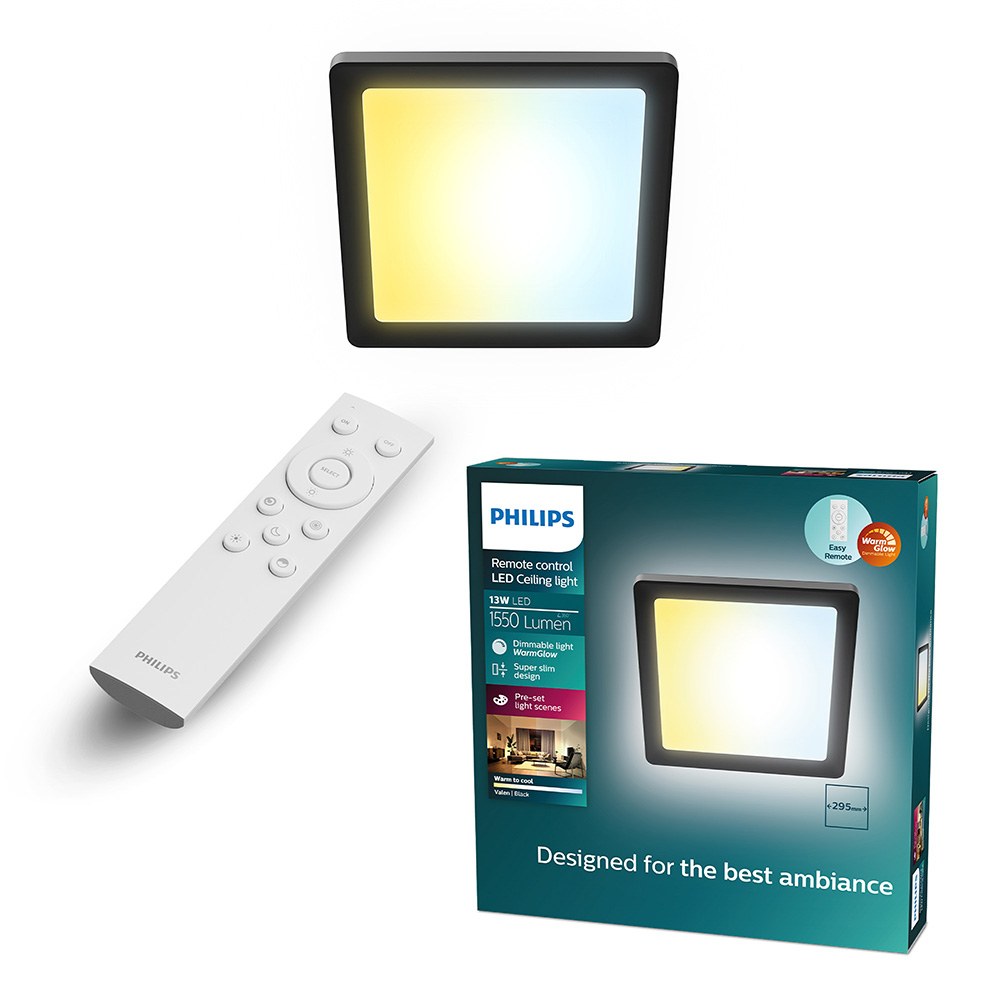 Luminária de teto quadrada preta, 13 W, 1550 LM, 2200-6500 K, 295 x 37 x 295 mm - Image 2