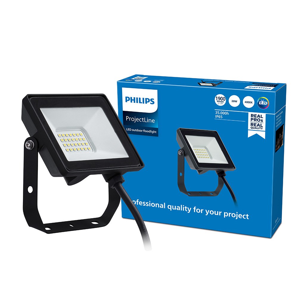 Projetor LED, COR preta, 20 W, 1900 LM, 4000 K, 138 x 27 x 122 mm - Image 2