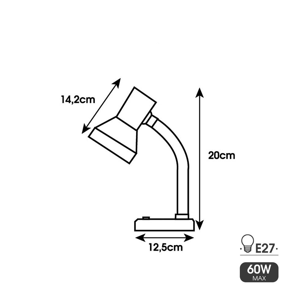 EDM Candeeiro de mesa Londres modelo e27 60w cor branca edm - Image 2