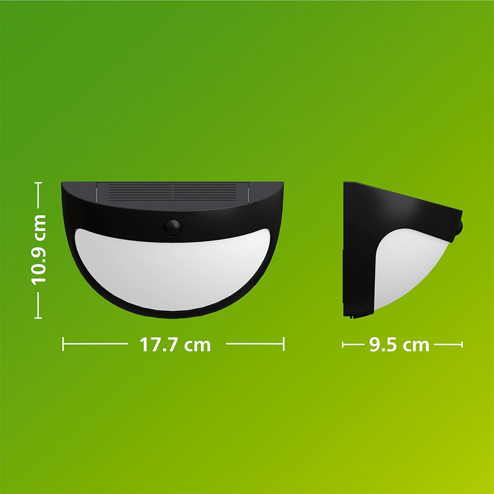 Luminária de parede solar preta swyn 3,8 W, 400/10 IM, 2700 K - Image 2