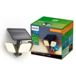 Luz de segurança solar Zyren preta, 24,5 w, 4000/50 im, 3000 k