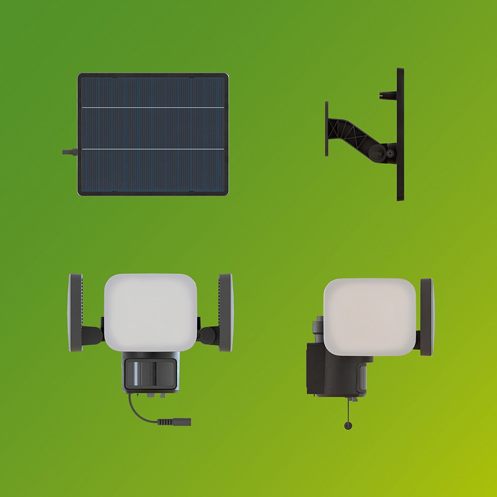 Luz de segurança solar Zyren preta, 24,5 w, 4000/50 im, 3000 k - Image 2