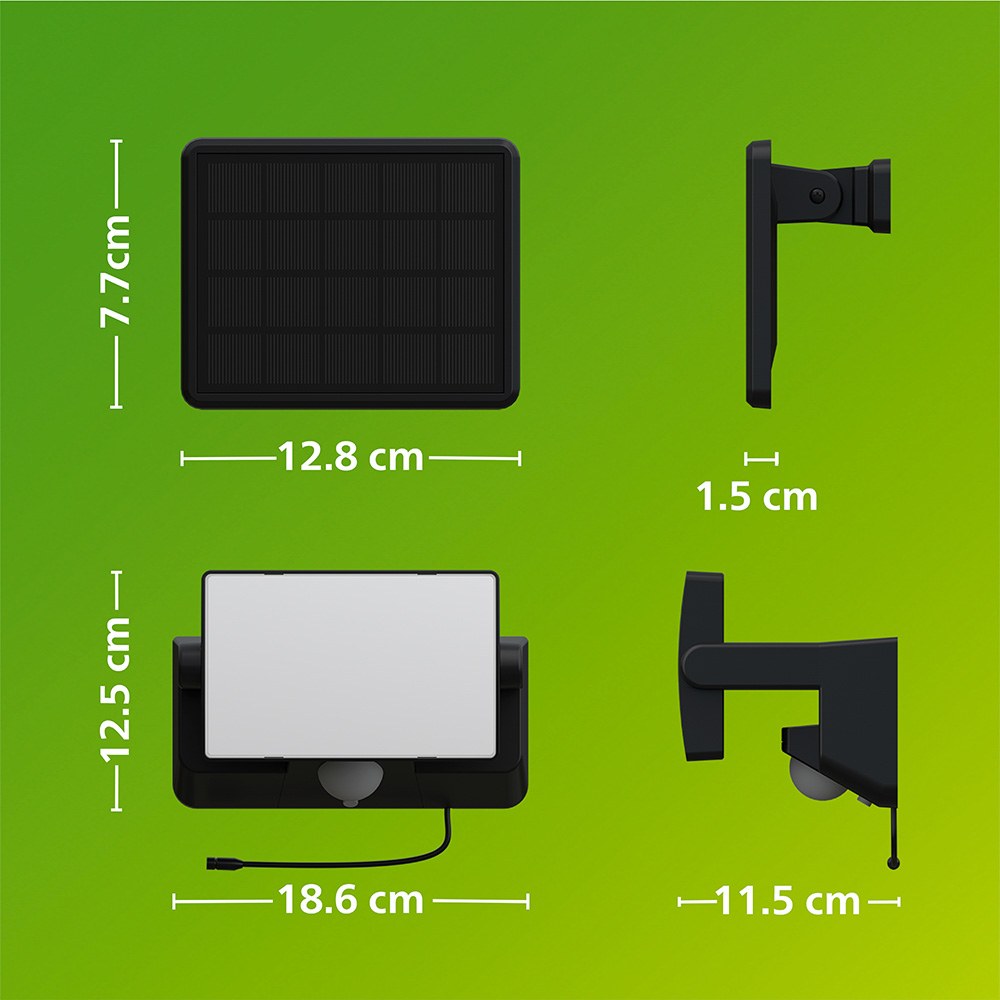 LUZ de segurança solar LED fyns preto 8,2 W, 1000/50 LM, 3000 K - Image 3