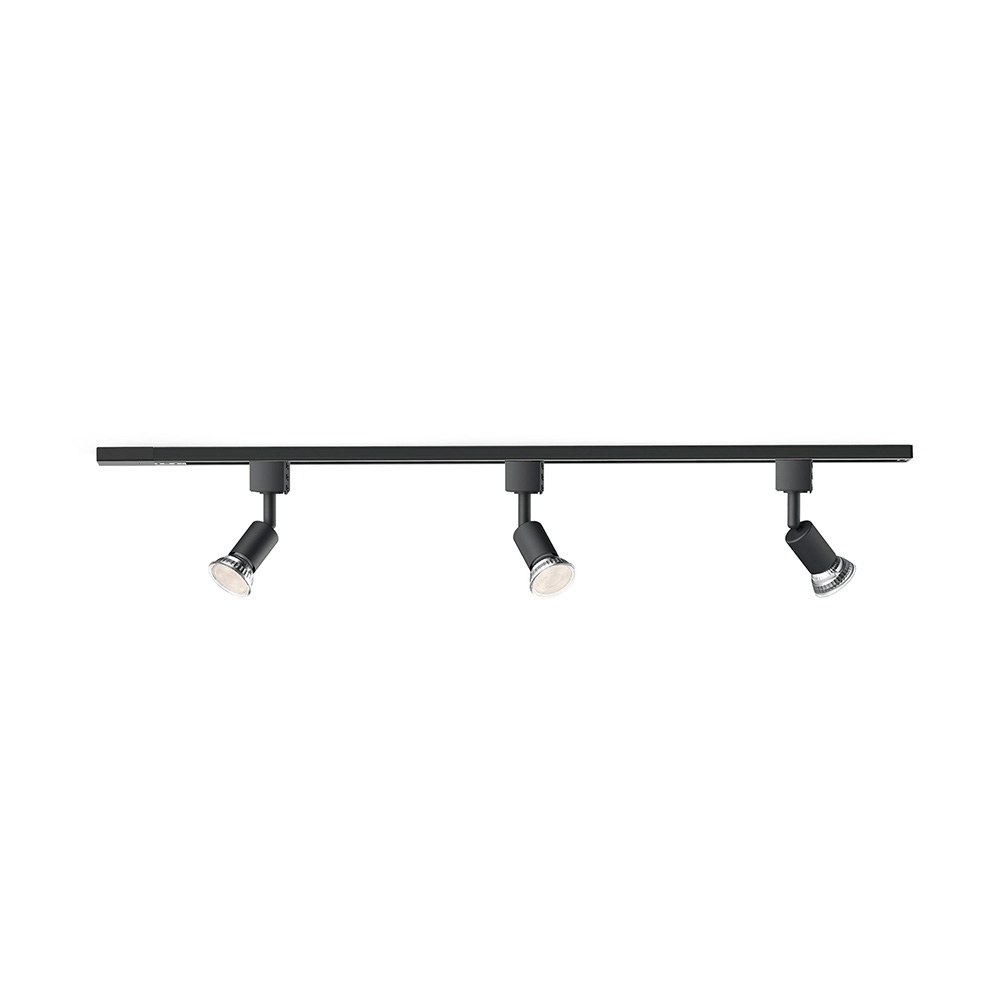 sistema ferroviário easylink 3 focos, tobia, 5 w, preto