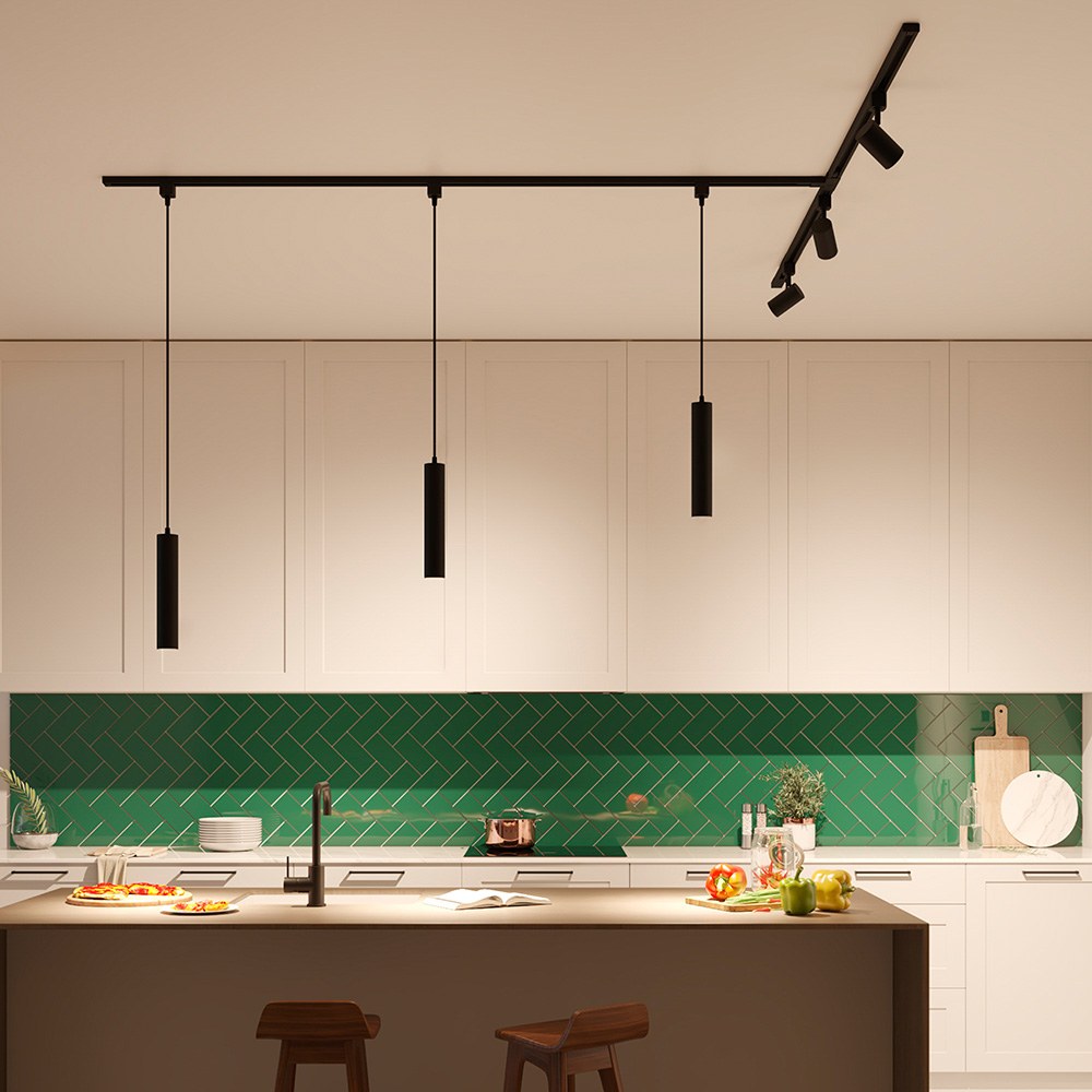 Candeeiro de teto suspenso easylink, paxie GU10, preto, Ø60 x 1550 mm - Image 3