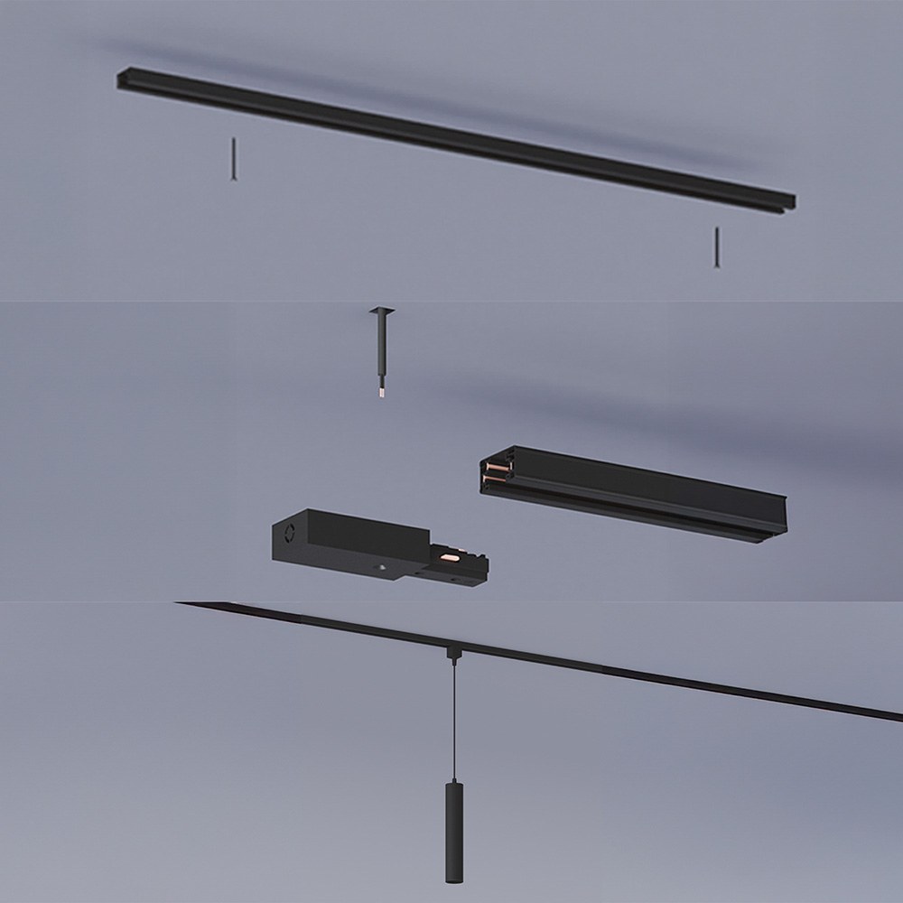 Candeeiro de teto suspenso easylink, paxie GU10, preto, Ø60 x 1550 mm - Image 5