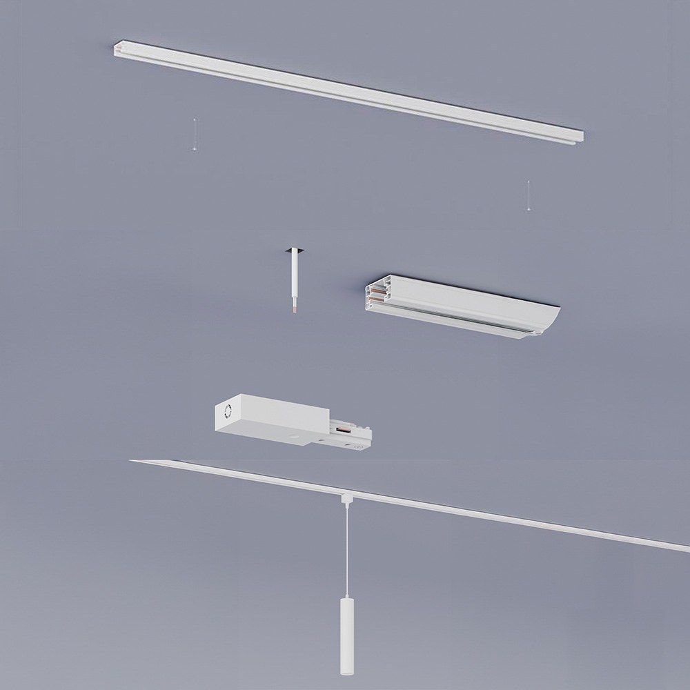 Trilho de extensão easylink 1 m, com alimentação, branco - Image 4