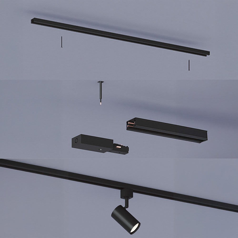 Trilho extensor easylink, 2 UDS x 1 m, com fonte de alimentação, preto - Image 4