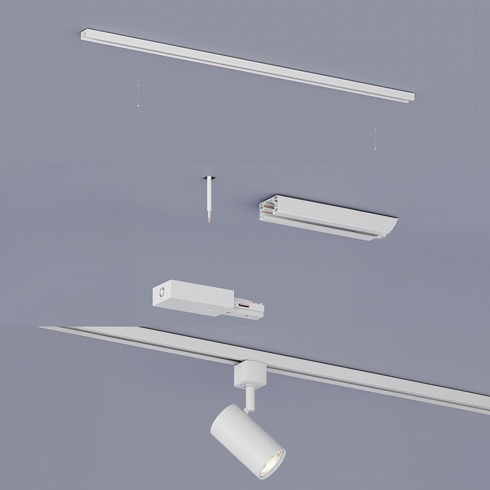 Trilho extensor easylink, 2 unidades x 1 m, com fonte de alimentação, branco - Image 3