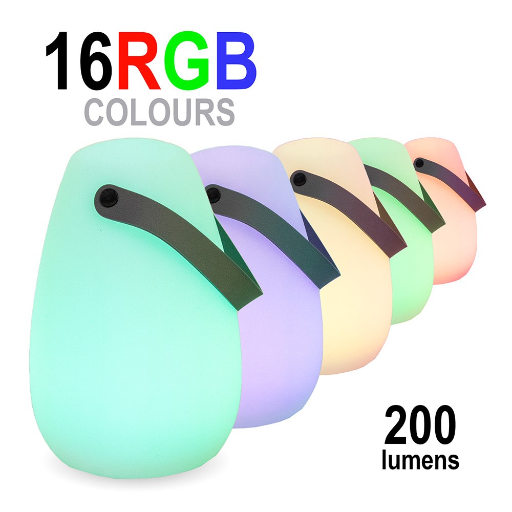 Candeeiro de mesa recarregável portátil, RGB, branco, Ø15 x 20 cm - Image 4