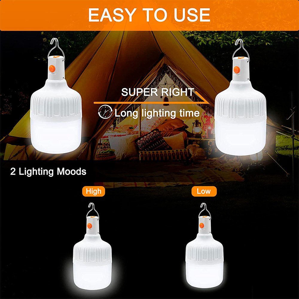 Lâmpada LED portátil recarregável, branca, 500 LM, IP44, 2 un - Image 5