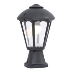 Candeeiro para muro disma/giampy, transparente, E27, preto, Ø210 x 330 mm