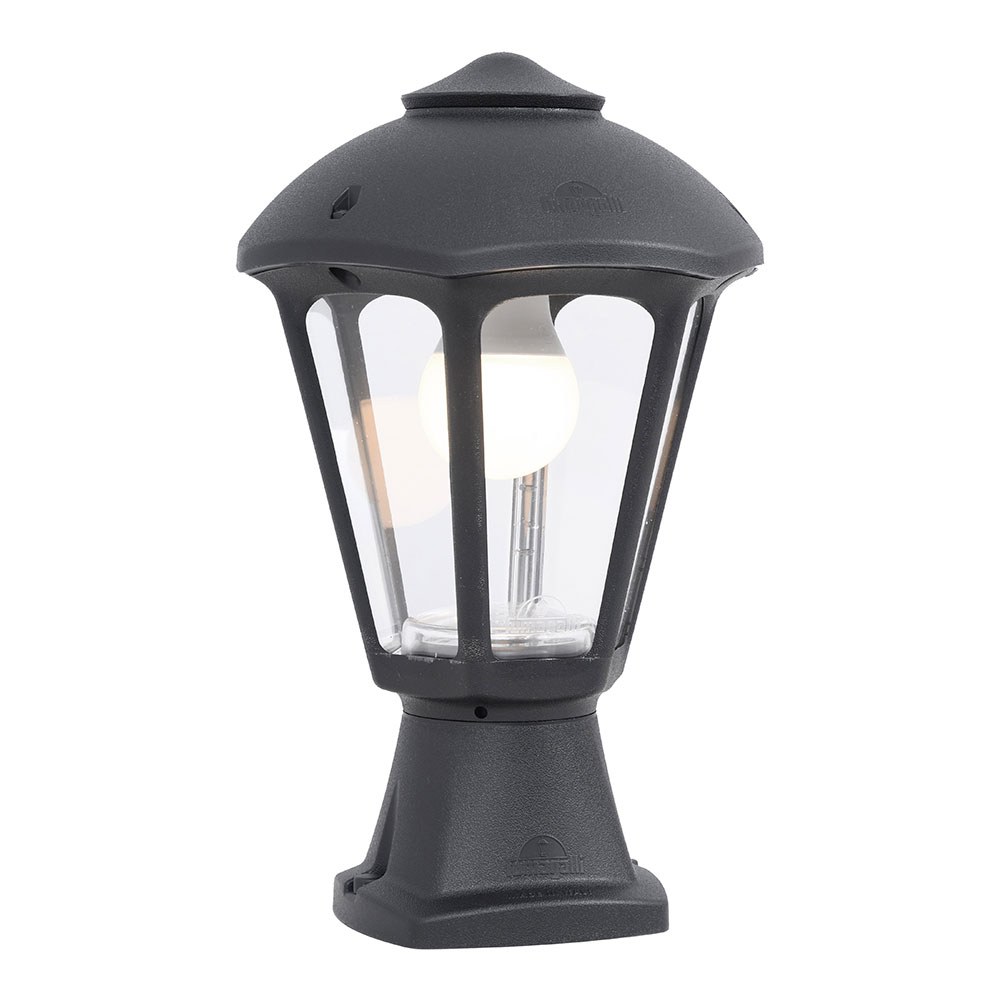 Candeeiro para muro disma/giampy, transparente, E27, preto, Ø210 x 330 mm