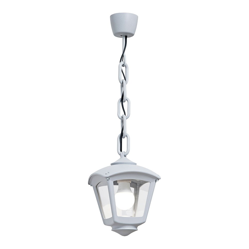 Candeeiro de teto com corrente sicar/roby, transparente, E27, branco, 195 x 195 x 700 mm