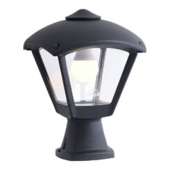 Candeeiro para muro disma/roby, transparente, E27, preto, 195 x 195 x 290 mm