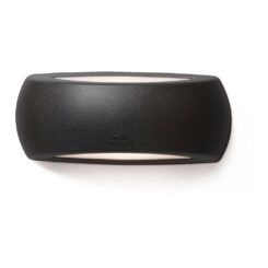 Aplique oval com viseira francy, translúcido, E27, preto, 300 x 85 x 130 mm