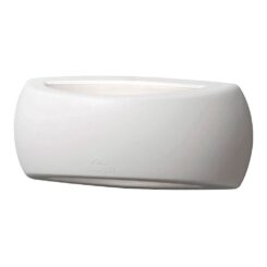 Aplique oval com viseira francy, translúcido, E27, branco, 300 x 85 x 130 mm