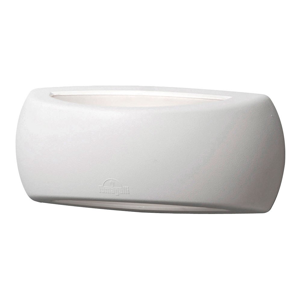 Aplique oval com viseira francy, translúcido, E27, branco, 300 x 85 x 130 mm