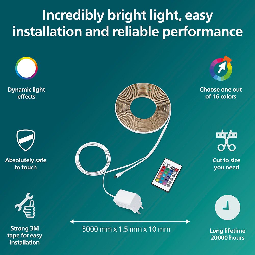 Fita LED RGB com controlo IP20, 5 m - Image 2