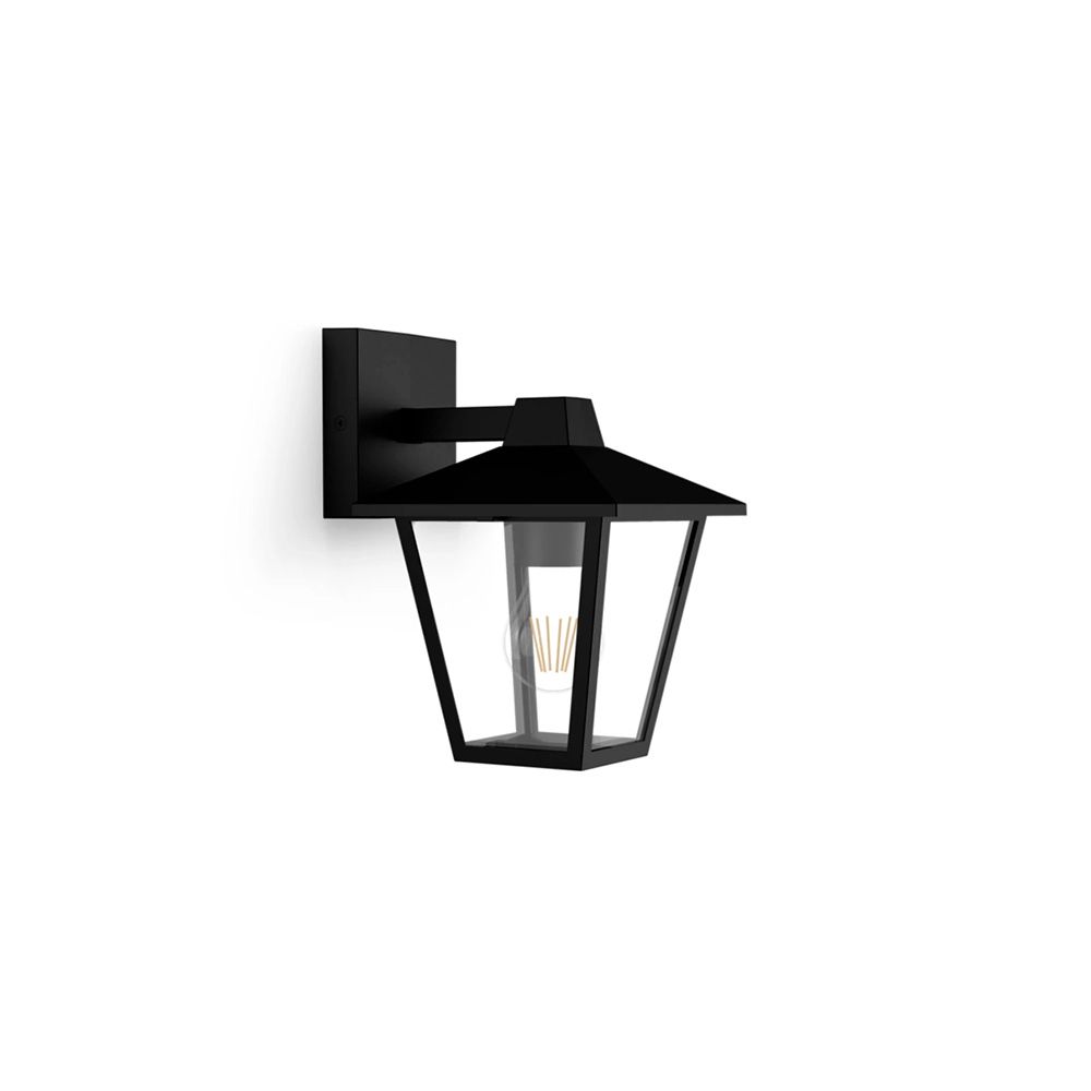 Candeeiro de parede exterior kinno E27 25 W sem lâmpada, preto, LUZ para baixo