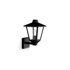 Candeeiro de parede para exterior kinno, E27, 25 W, sem lâmpada, preto, LUZ ascendente