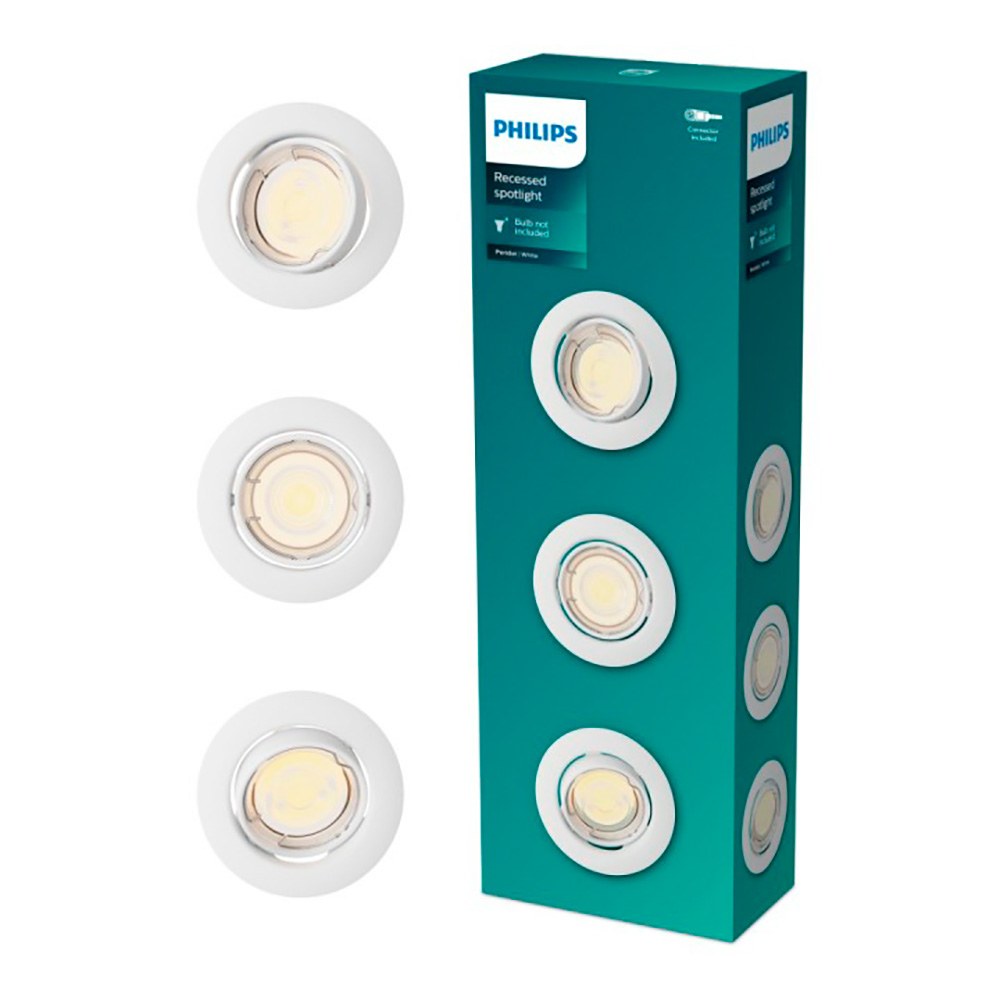 Anel de embutir redondo de metal, modelo peridot, basculante, GU10, branco, Ø9 cm, 3 un