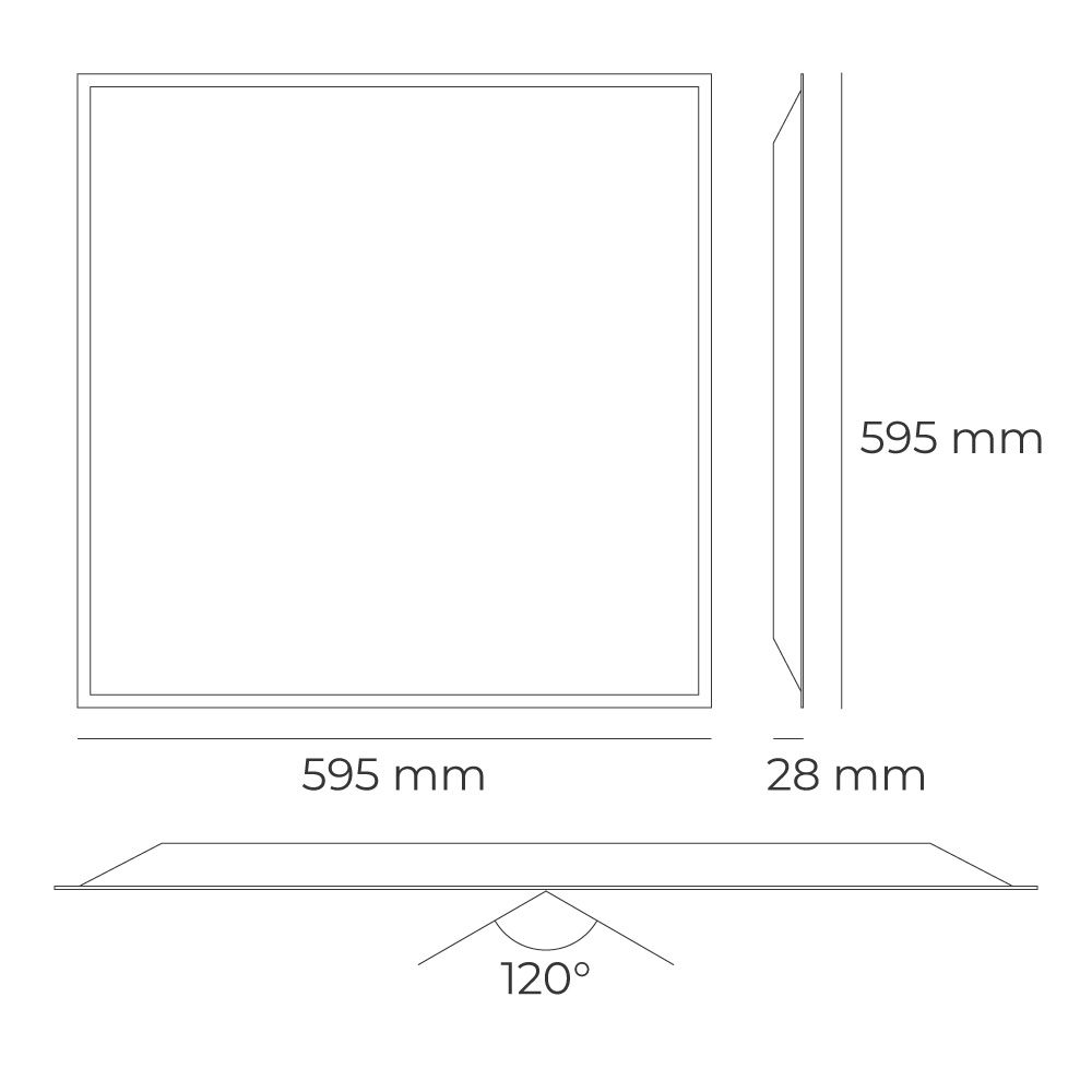 EDM Painel de LED, 40 W, 3 CCT (3000-4000-6500 K), 4800 lm, 595 x 595 x 28 mm - Image 4