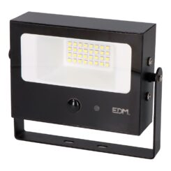 Projetor solar autobasculante, 7 W, 700 LM, 6500 K, com sensor de movimento, preto