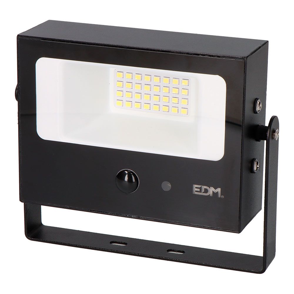 Projetor solar autobasculante, 7 W, 700 LM, 6500 K, com sensor de movimento, preto