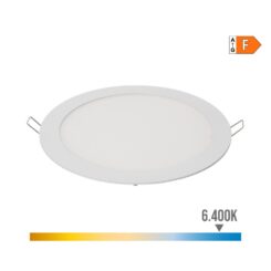 Downlight LED de encastrar redondo 20 W LUZ fria 6400 K 1500 LM branco Ø22,5cm