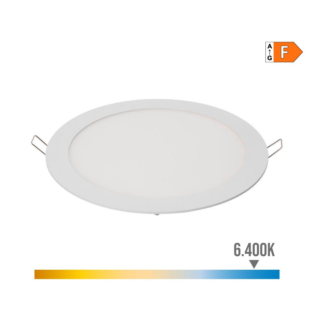 Downlight LED de encastrar redondo 20 W LUZ fria 6400 K 1500 LM branco Ø22,5cm