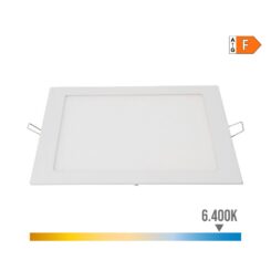 Downlight LED quadrado de embutir 20 W LUZ fria 6400 K 1500 LM branco 22 x 22 cm