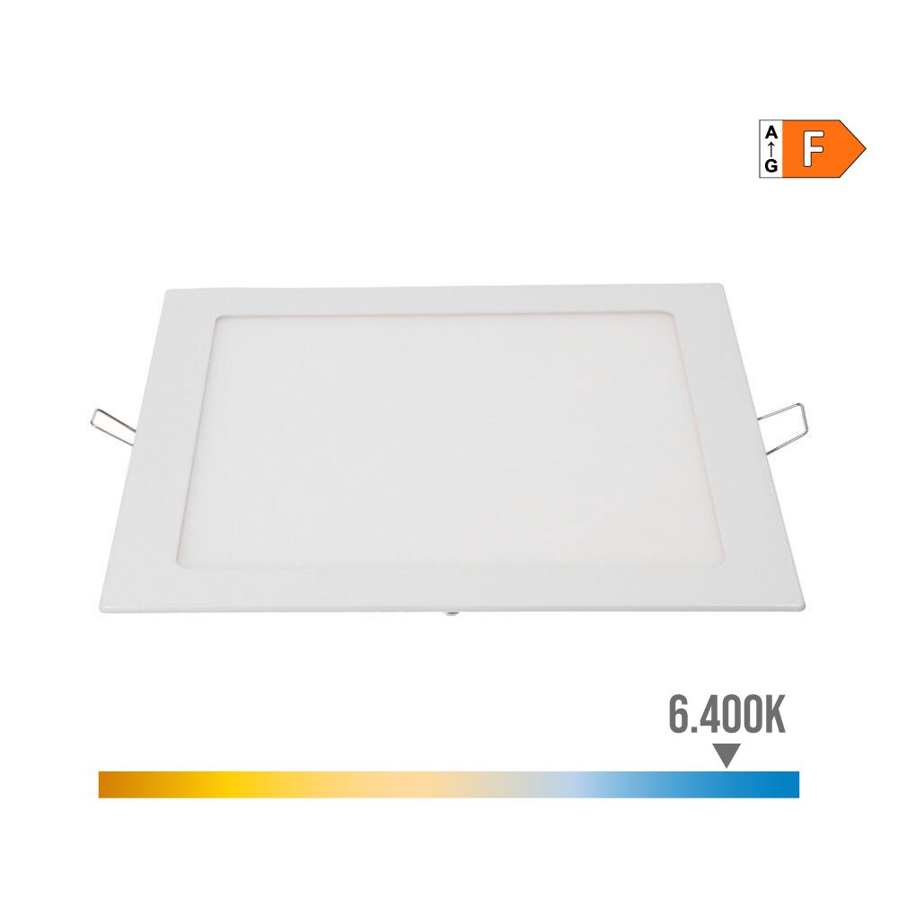 Downlight LED quadrado de embutir 20 W LUZ fria 6400 K 1500 LM branco 22 x 22 cm