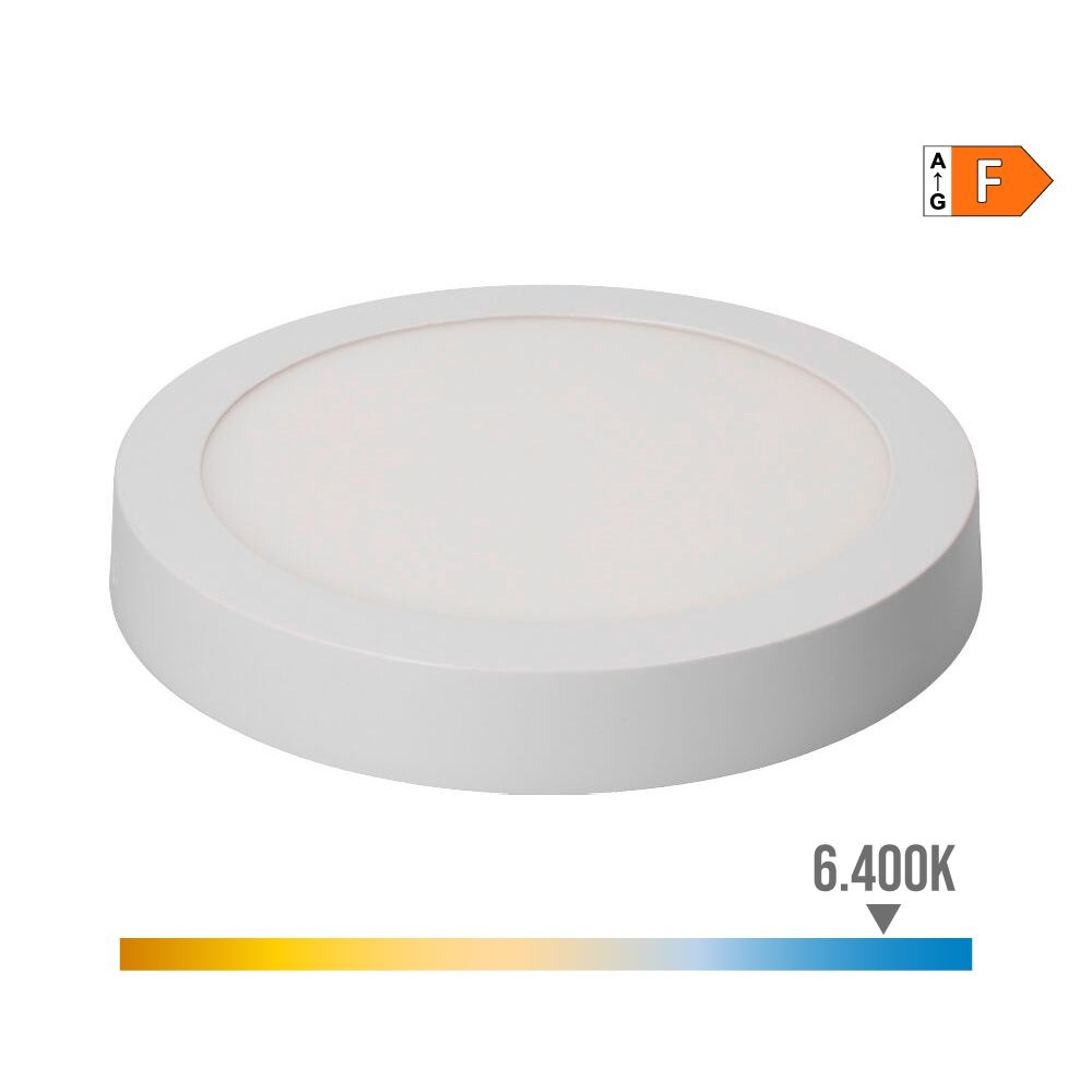EDM Downlight led de superfície redonda branca 20 w 1500 lm 6400 k luz fria ø22 x 3,5 cm
