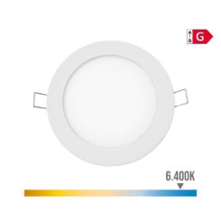 Mini downlight LED redondo de encastrar 6W 6400K LUZ fria COR branco Ø11,7cm