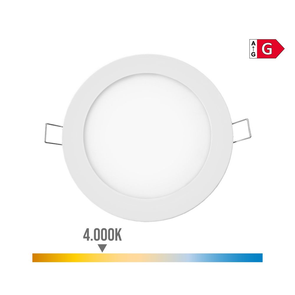 Mini downlight LED redondo de encastrar 6W 4000K LUZ DIA COR branco Ø11,7cm