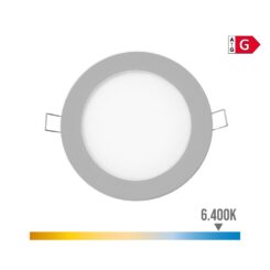 Mini downlight LED redondo de encastrar 6W 6400K LUZ fria COR cromado Ø11,7cm EDM