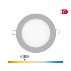 Mini downlight LED redondo de encastrar 6W 4000K LUZ DIA COR cromado Ø11,7cm EDM