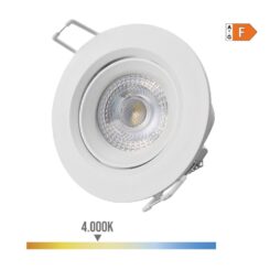 EDM Downlight LED redondo embutido 5 w 4000 k 380 lm luz natural cor branca ø9 cm