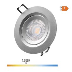 EDM Downlight LED redondo embutido 5w 4000k cor cromo diurno ø9 cm