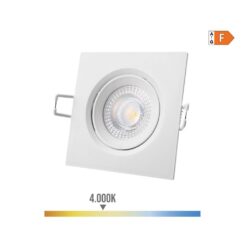 EDM Downlight LED quadrado embutido 5 w 4000 k luz natural branco 9 x 9 cm