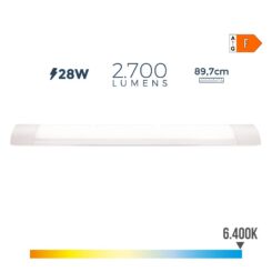 Armadura eletrónica LED 28W 6500K LUZ fria 2700lm  89,7x3,1x8cm EDM