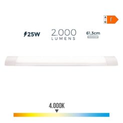 EDM Fita LED 25 w 4000 k luz natural 2000 lm 61,3 x 3 x 12 cm