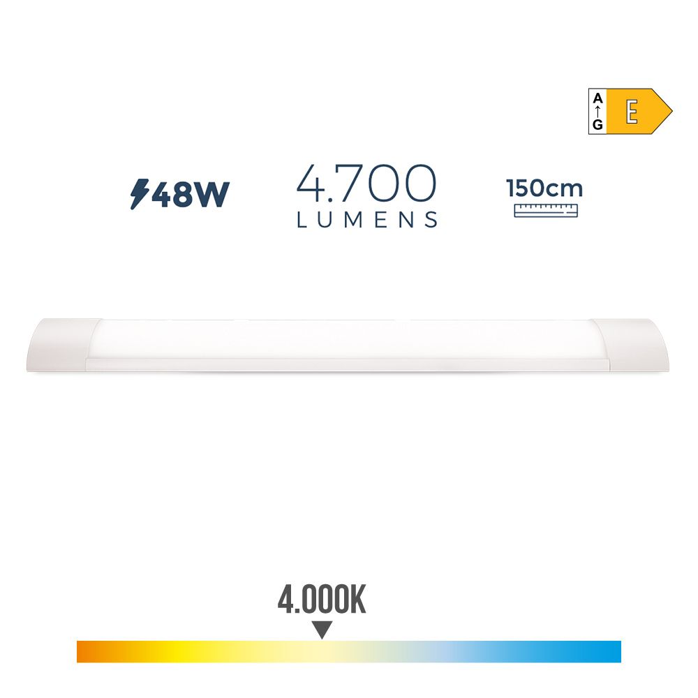 Armadura eletrónica LED 48 W 4000 K LUZ DIA 4700 LM 150 x 3,1 x 12 cm