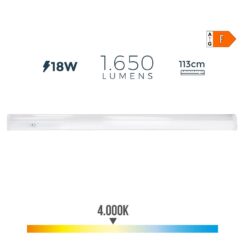 EDM Faixa LED 18 w 4000 k luz natural 1650 lm 113,8 x 2,5 x 3,6 cm