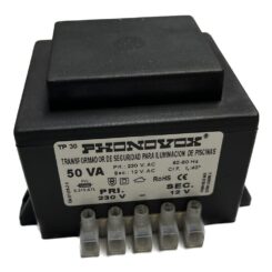 Transformador pool 50VA 230/12V 50-60Hz. IP-00 armadura TP31050