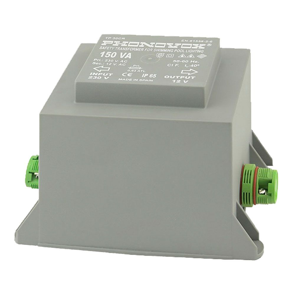 Transformador de piscina 150va 230/12v 50-60hz conexão externa ip-65 - cr tp30103cr