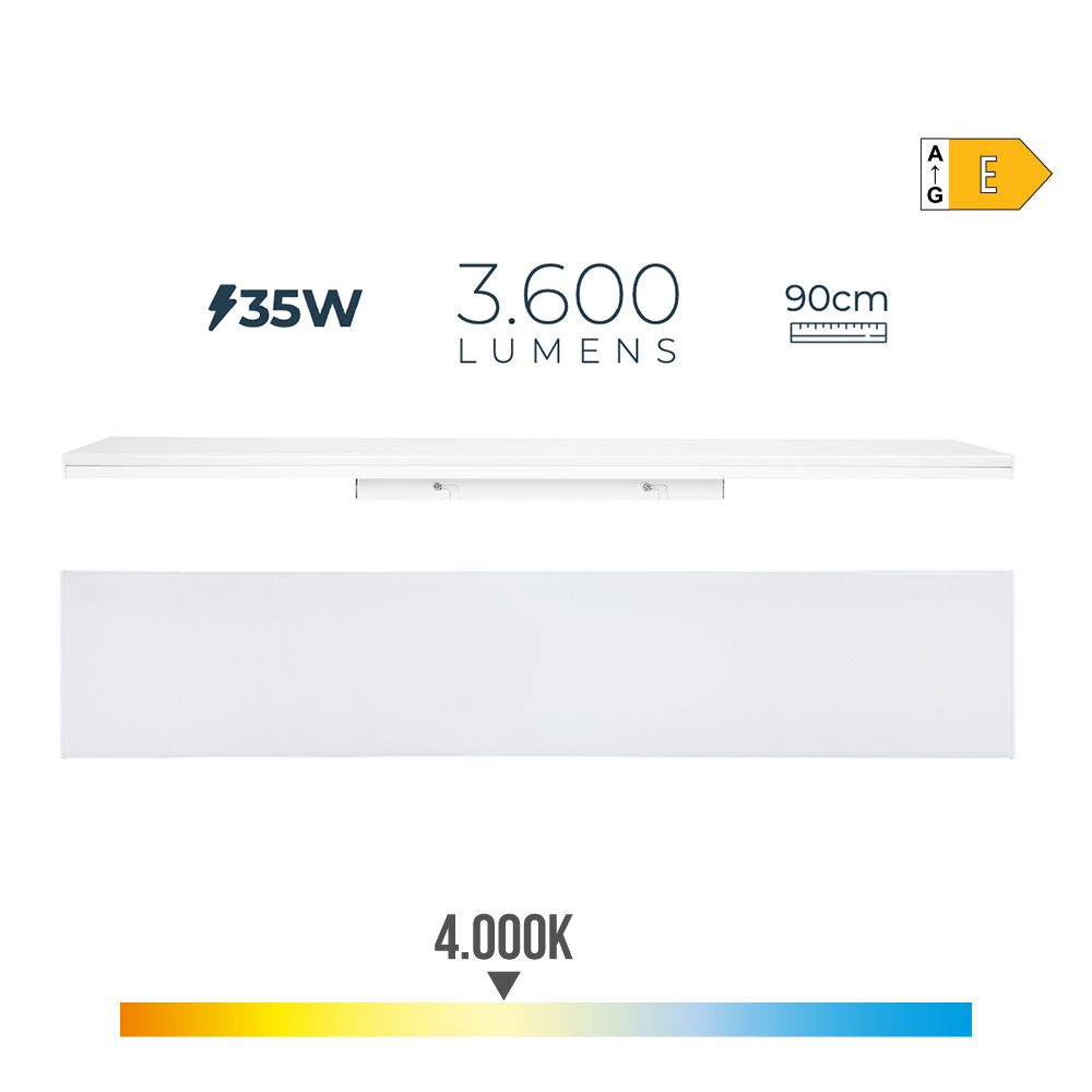 Armadura LED 35 w 4000 k luz do dia 3600 lm 90 x 4.5 x 12 cm