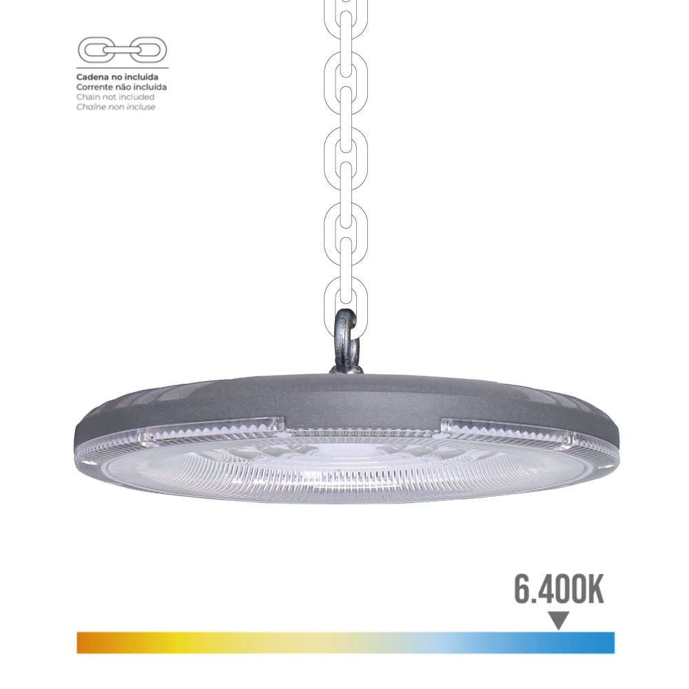 EDM Campânula LED 100 W, 6400 K, 10.000 lm, Ø26 x 4,5 cm