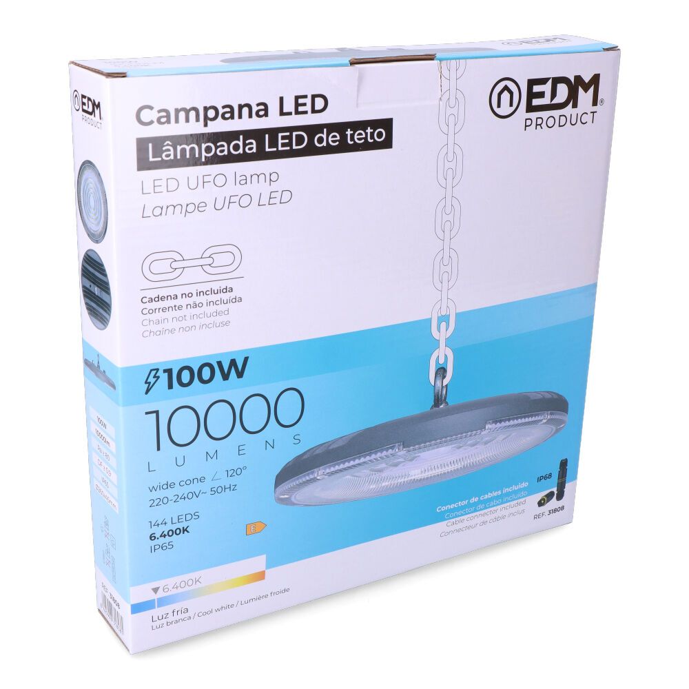 EDM Campânula LED 100 W, 6400 K, 10.000 lm, Ø26 x 4,5 cm - Image 11